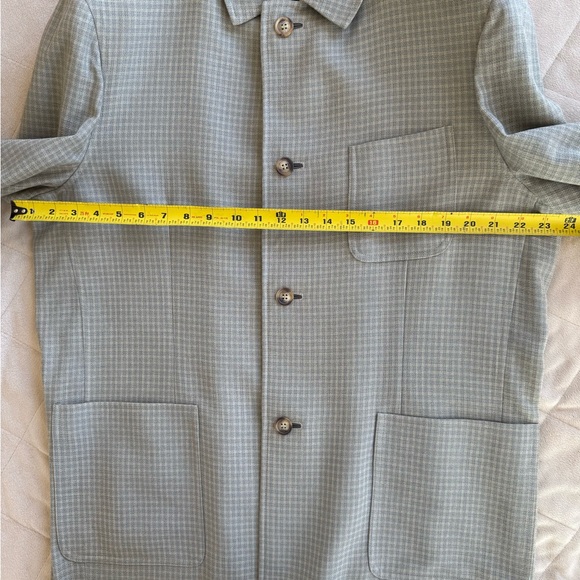 Brioni Light Gray/Beige Checkered Jacket. Bottom holes made from leather. - Picture 6 of 9